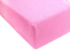 Простыня на резинке махровая 120х200 / оттенки розового