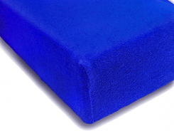 Простыня на резинке махровая 120х200 / оттенки синего